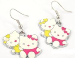 Clearance Hello Kitty Earrings - Yellow & White & Pink