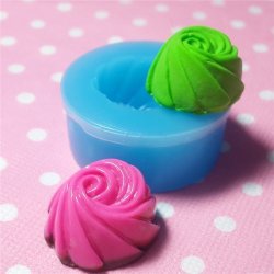 003LBG Kawaii Silicone Mold Flexible Mold Swirl Whipped Chocolate Pudding Cookie Miniature Sweets Jewelry Charms Fimo Fondant