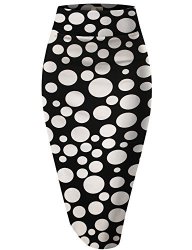 Womens Pencil Skirt For Office Wear KSK43584 10250S Black whit S