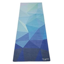 The Hot Yoga Towel. Eco-friendly Lightweight Insanely Absorbent Non-slip Microfiber Towel That Dries In Minutes Ideal For Bikram Hot Yoga Pilates. Machine Washable. Geo Blue