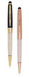 Amazing Stylus Brass Material Body Blue Ink Ball Point & Roller Pen Gift Pack Of 2 AMZ-PEN7A