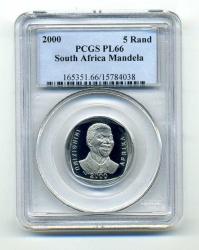 PL66 Proof Like Pl 66 Pcgs Graded Nelson Mandela Smiley R5 2000 Coin