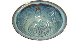 Medium Serving Bowl Hand-thrown Hand-glazed In Ireland. Measures 10 Diameter 3.5" Height With Traditional Celtic Spiral Motif