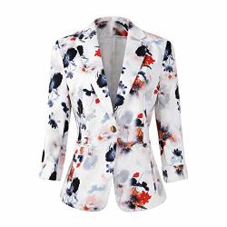 FARORO Womens Casual Blazers 3/4 Sleeve Lightweight Office Work Suit Jacket Cardigan Jacket Blazer
