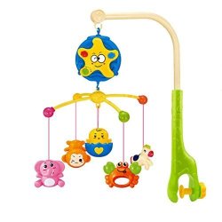 Sacow Baby Bed Bell Baby Bedding Crib Musical Mobile With Hanging Rotating Soft Colorful Plastic Dolls