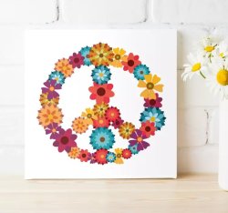 Hippie Symbol Flower Canvas