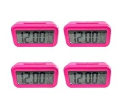 Battery-powered Digital Alarm Clock Pack Of 2 Pink