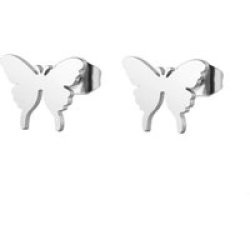 Za Cute Butterfly Earrings - Silver