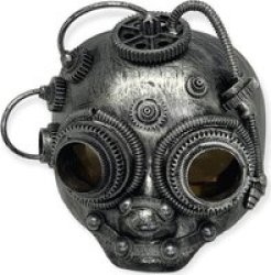 Steampunk Antique Silver Cog Rivet Face Mask