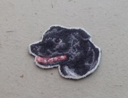 Embroidered Magnet Dog Black Staffordshire Terrier Staffie