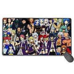 Professional Laptop Mouse Pad With Stitched Edge Extra Large Waterproof Mouse Mat Anime Fairy Tail Logo All Character Collection Poster Best Gaming Keyboard Pad