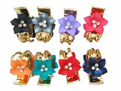 Pack Of 6 - Yuktha Eternals Premium Quality Stone Design Catch Clips hair Claw Clips party Use Claw Clips For Girls & Women - CC17