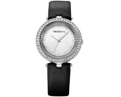 SkylaJewels Rebirth Luxury Ladies Leather And Diamante Black Watch