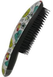 Finishing Hairbrush-classic Oval Shape Rose And Floral Graffiti Pattern Ergonomic Handle In Top Quality Abs Plastic Evenly Arranged Soft Bristles Suitable For Long