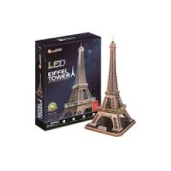 CubicFun Cubic Fun 3D Puzzle With LED Light - Eiffel Tower France 85 Pieces