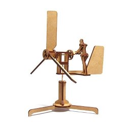 Mize Wooden Automata Wood Whirligigs Wind Assembly Kits Mechanical Puzzles For Kids & Kidults Home Room Office Interior Decor