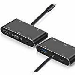 Type-c To Vga Adapter USB C 3.1 To 1080P Vga USB 3.0 Converter Adapter With HDMI Port Audio Port Supports Projectors hdtv pc usb Keyboards mouses usb Flash Drive usb