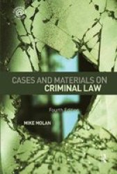 Cases & Materials On Criminal Law - Fourth Edition Hardcover 2ND New Edition