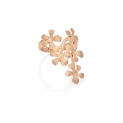 Two Stem Blossom Ring - 18KT Rose Gold Vermeil