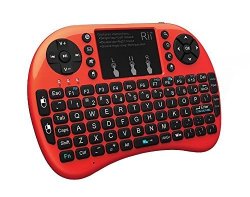 Rii I8+ MINI Wireless 2.4G Backlight Touchpad Keyboard With Mouse For Pc mac android Red MWKI8+