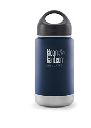 Klean Kanteen Wide Mouth Insulated Water Bottle With Loop Cap - 12 Ounce Deep Sea