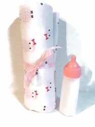 Dunn Associates Inc Baby Doll Bottle Toy Disappearing Milk Bottle 5 Inches Girl Pink + Blanket Styles Will Vary But Will Have Pink In It
