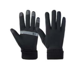 Running Gloves Touch Screen Black Stripe Medium