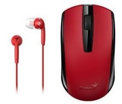 Genius MH-8100 Wireless Mouse And Wired Earphone Combo - USB Pico Receiver - Red Retail Box 1 Year Limited Warranty. product Overview: the MH-8100 A