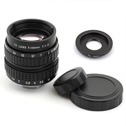 Pixco 50MM F1.4 Cctv Lens For C Mount Camera + 16MM C Mount Adapter For Canon Eos M Digital M10 M3 M2 M1 Cameras