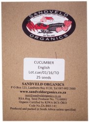Sandveld Organic Growing Seeds - Cucumber English Chinesische Schlange