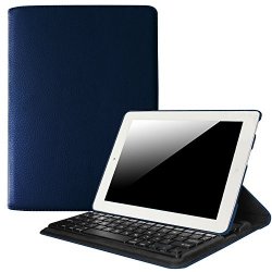 Fintie Ipad 2 3 4 Keyboard Case - 360 Degree Rotating Stand Cover With Built-in Wireless Bluetooth Keyboard For Apple Ipad 2 Ipad 3 & Ipad With Retina Display Navy