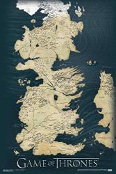 Pyramid America Game Of Thrones Westeros Map Hbo Fantasy Drama Tv Television Series Show Stretched Canvas Wall Art 16X24 Inch