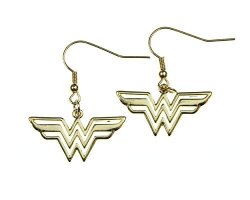 Wonder Woman 316L Surgical Stainless Steel Gold Plated Earrings.