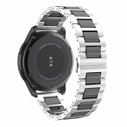 Moko Band Fit Samsung Gear S3 GEAR S3 Classic gear S3 Frontier galaxy Watch 46MM TICWATCH PRO E2 S2 HUAWEI Watch GT 46MM 22MM Stainless Steel Ceramics Link Strap With Butterfly