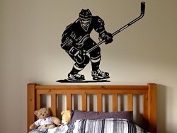 Wall Vinyl Sticker Decals Mural Room Design Bedroom Ice Hockey Player Sport Game Skate Boy Nursery BO2752