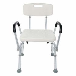 Makaor Fda Approve Medical Shower Chair Tub Bench Stool With Arms And Backrest For Elderly Easy To Assembly Adjustable Seat Anti-slip Rubber Tips