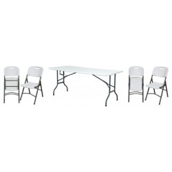 Fold Up Trestle Table With 4 Chairs