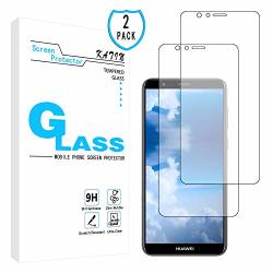 Katin Huawei Mate Se Screen Protector - 2-PACK Tempered Glass For Huawei Mate Se honor 7X Screen Protector Bubble Free Easy To Install With Lifetime