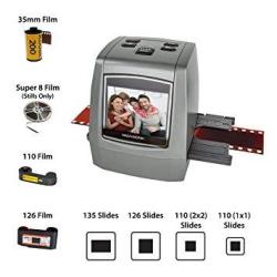 Magnasonic All-in-one High Resolution 22mp Film Scanner Converts 126kpk 135 110 super 8 Films Slides Negatives Into Digital Photos Vibrant 2.4 Lcd Screen Impressive 128mb Built-in Memory