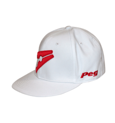 Baseball Flat Cap - White And Red - 7 1 2