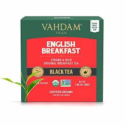 Maharaja Breakfast Black Tea - Vahdam English Breakfast Tea 30 Pyramid Tea Bags | High Energy & Caffeine