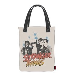 Stranger Things Black And White Canvas Tote