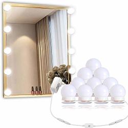 Hollywood Style LED Vanity Mirror Lights Kit With 10 Dimmable Light Bulbs For Makeup Dressing Table And Power Supply Plug In Lighting Fixture Strip