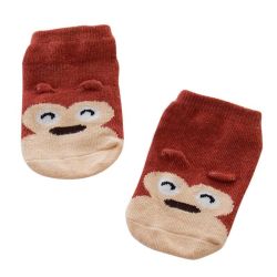 1-4y Kids Baby Unisex Cotton Cartoon Animal Anti Slip Ankle Socks - Brown 2-3t