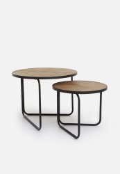 Sixth Floor Nested Coffee Table Set Of 2 - Natural & Black