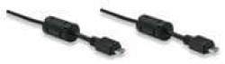 Manhattan Micro USB A Male To USB Micro A Male 1.8M -colour:black Retail Box Limited Lifetime Warranty