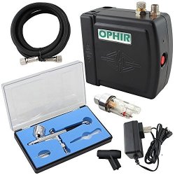 Ophir MINI Air Compressor With 0.3MM Dual-action Airbrush Kit Tools For Hobby Cake Tattoo Makeup Black