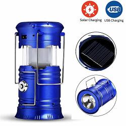 LED Camping Lantern Solar Lantern Flashlights USB Rechargeable Camping Lantern LED Collapsible & Portable Great Light For Camping Car Shop Attic Garage