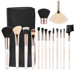 Makeup Brush Set By Zoreya White - 15 Piece Makeup Brush Set Makeup Brush Set By Zoreya White - 15 Piece Makeup Brush Set