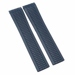 21MM Curved End Navy Blue Rubber Watch Strap For Patek Philippe Aquanaut 5167